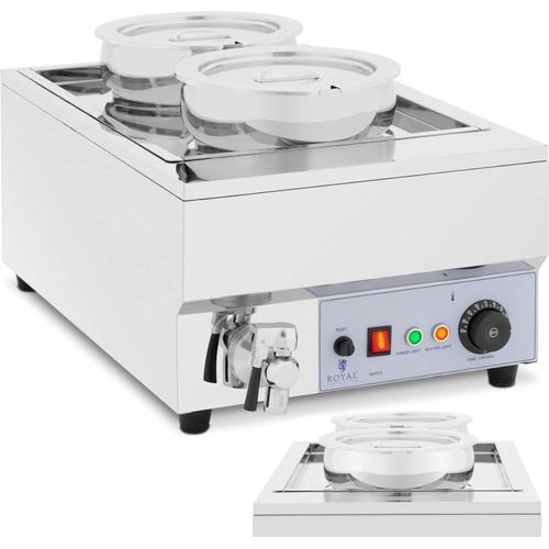 Bain-Marie elektrische Warmhaltestation für Suppenfondue Schokolade 1500 W 2 x 7 l