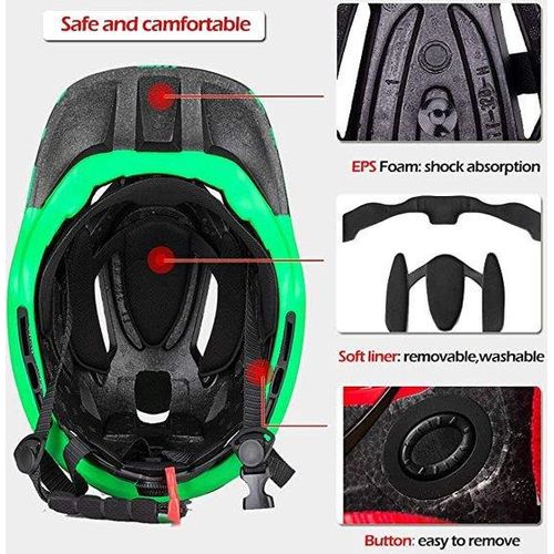 Famanu Fahrradhelm Kinderhelm MTB Scooterhelm - Rot mit abnehmbarem Kinnschutz