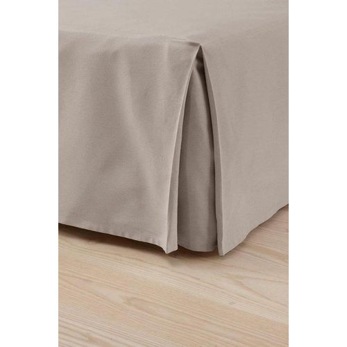 Famanu Bettrock 100% biologisches Baumwolle Höhe 45 cm - grau-beige 90 x 200 cm