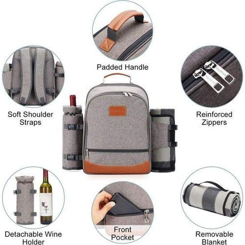 Famanu Picknickrucksack - Komplettset für 4 Personen