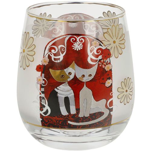 Windlicht GOEBEL "Windlicht R. Wachtmeister -Templi dell' amore", rot (bunt), B:8,5cm H:9,5cm T:8,5cm, Glas, Kerzenhalter, Windlicht