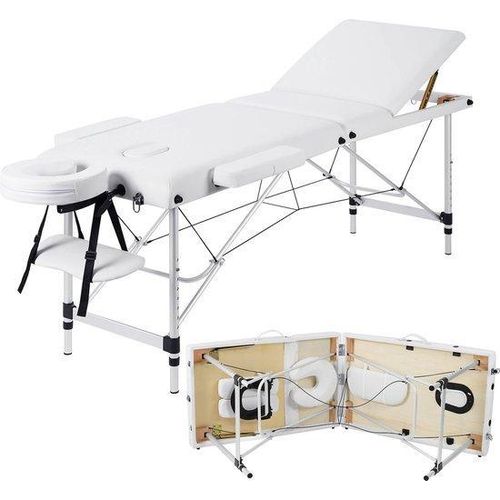 Massage-Tisch - Verstellbar - Opklappbar - Weiß - für Beauty-Behandlungen