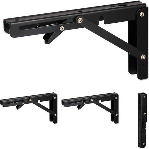 Famanu Klappbare Regalträger Set von 4 - Metallträger - 11 x 3 x 20 cm - Regalträger Schwarz