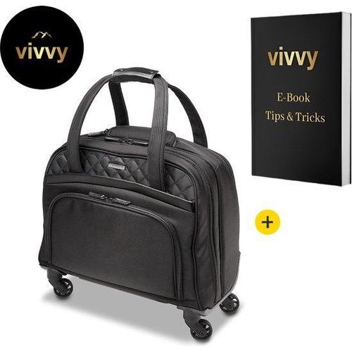Famanu Pilotenkoffer Ausklappbar - Pilotentas mit Rollen - Trolley 2 in 1 - 47,5 x 45 x 21,5 cm