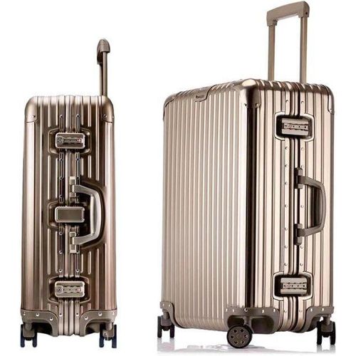 Famanu Aluminium Hardshell Koffer mit 4 Rollen und Teleskophandgriff - Ideal für Handgepäck
