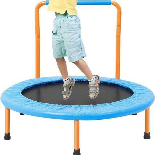 Famanu Trampolin für Kinder - 90 cm - Mini Springtrampolin - Indoor und Outdoor - 70 kg dynamische Belastung