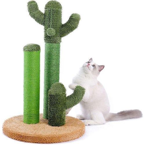 Famanu Kratzbaum – Cactusdesign mit Spielmöglichkeiten – 42 x 42 x 68,5 cm