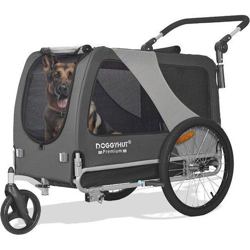 Famanu Hundeanhänger & Jogger XL für große Hunde bis 45 kg - 2-in-1 Hundeanhänger & Buggy