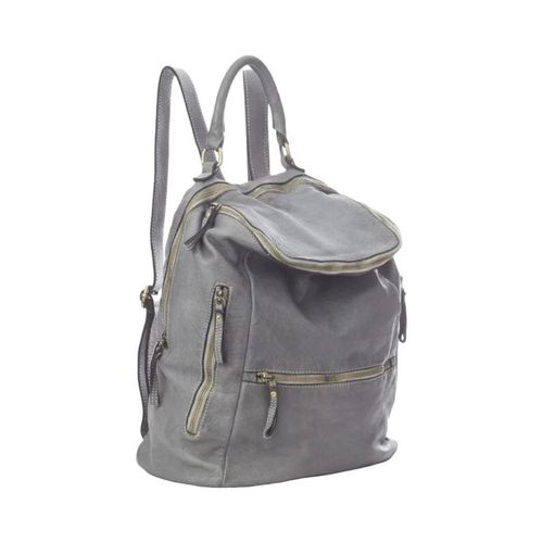 BZNA Ben Grau Rucksack Backpacker Designer Uni Lederrucksack