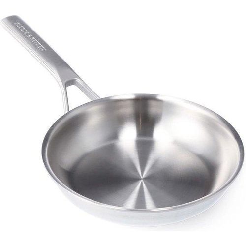 Famanu Bratpfanne 20 cm - Tri-Ply Edelstahl, Ofenfest, Silber