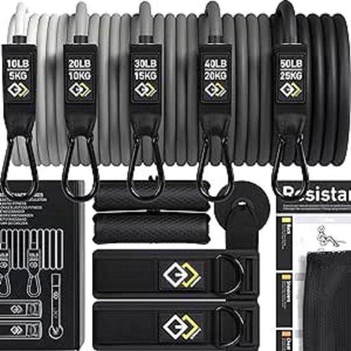 Famanu Fitness Set Widerstandsbänder 5-teilig - 75 kg Widerstand