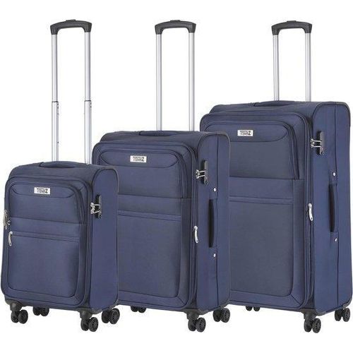 Famanu Weichschalenkofferset 3-teilig mit TSA-Schloss - und leicht - Blau