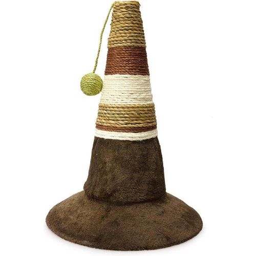 Famanu Kratzbaum Beige Braun Weiß mit Schlafplatz