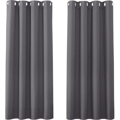 Famanu Verdunkelungsgardinen - Grau - 46 x 54 Zoll - Set von 2