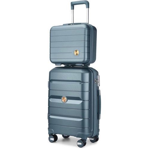 Famanu Kofferset mit Beautycase - Leichtgewicht Hartschalen Trolley mit TSA-Schloss und 360°-Rollen
