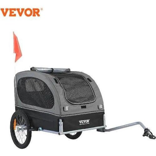 Famanu Hunde-Fahrradanhänger - 2in1 Faltbar mit Sicherheitsmerkmalen - Grau