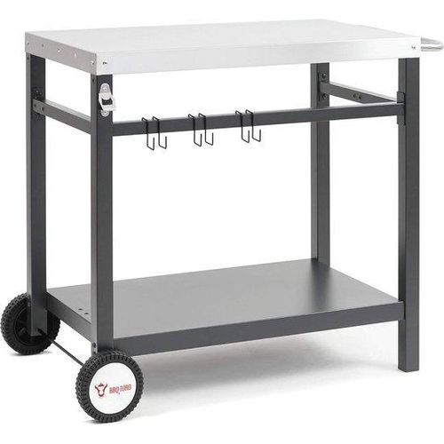 Famanu Grillwagen mit großem Arbeitsbereich und Ablagetisch - 85 x 50 x 81 cm