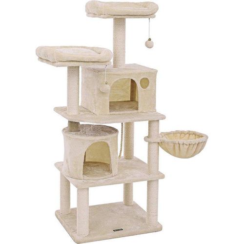 Famanu Kratzbaum 152 cm beige - mit Sisal und Plüschzubehör