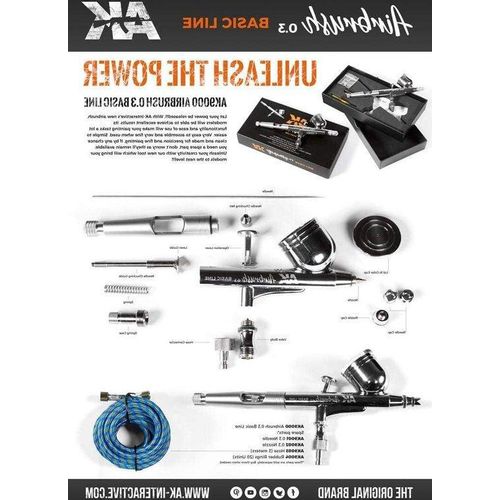 Famanu Airbrush Double Action 0,3 mm - Professionelles Modell mit Schwerkraftzufuhr