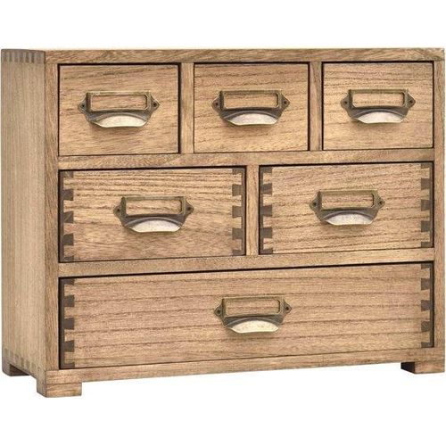 Famanu Schublade mit 6 Schubladen - Vintage Aufbewahrungsorganizer für Büro und Zuhause