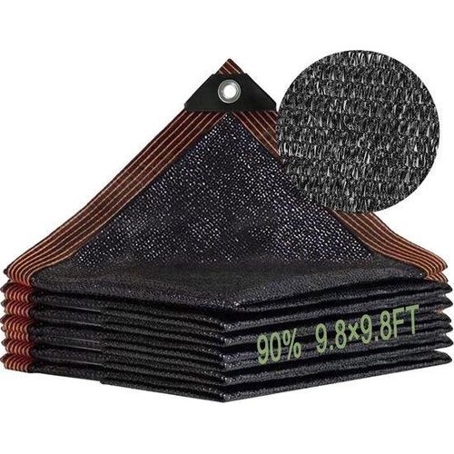 Famanu Schattenschutznetz 3 x 3 m - 90% Schattenwirkung, schwarz