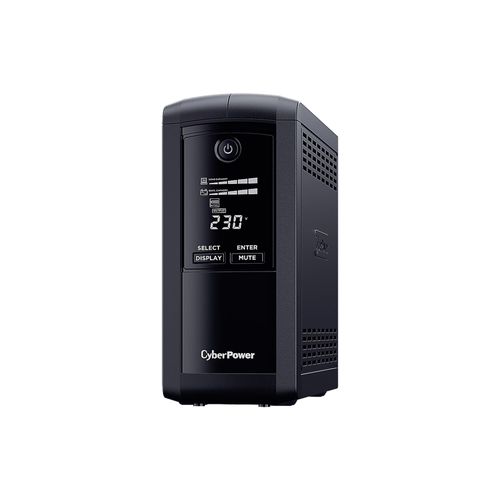 CyberPower VP1000ELCD Line-Interactive USV 1000VA/550W USB (HID), AVR, LCD, RJ45 Lan Protection, Ausgang (4) Schuko, Line-Interaktiv, 1 kVA, 550 W, Sine, 167 V, 295 V
