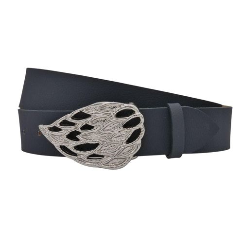Ledergürtel ANNAMATONI "AnnaMatoni AnnaMatoni Damen Leder Gürtel mit eleganter", Damen, Gr. TW105, schwarz (marine 490), 100% Leder, Gürtel Ledergürtel