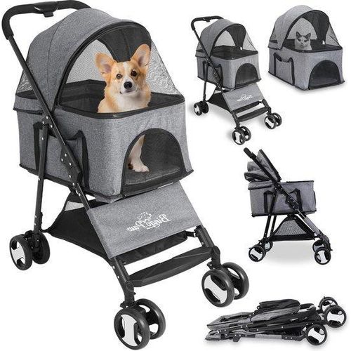 Kinderwagen für Hunde und Katzen, abnehmbarer Regenschutz, bis 20 kg, für Kinder