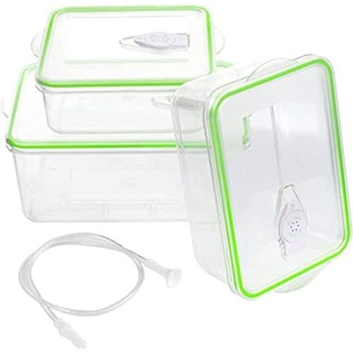 PolkaHome® Vakuumbehälter-Set – 3 wiederverwendbare luftdichte Vorratsdosen, 1 L / 1,3 L / 2,5 L, BPA-frei