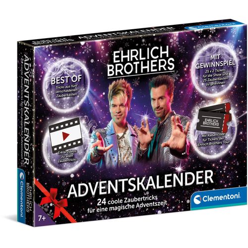 Spielzeug-Adventskalender CLEMENTONI "Ehrlich Brothers - Adventskalender der Magie", bunt, Adventskalender, KinderB:38cm H:28cm T:5cm, B:38cm H:28cm T:5cm