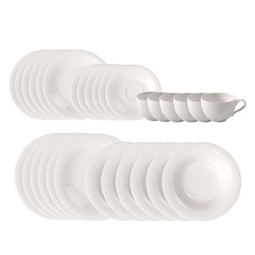 Geschirr-Set "Essential Starter-Set", weiß, 30, Porzellan, LIKE. BY VILLEROY & BOCH, Geschirr-Sets, Geschirr-Set, Premium Porzellan
