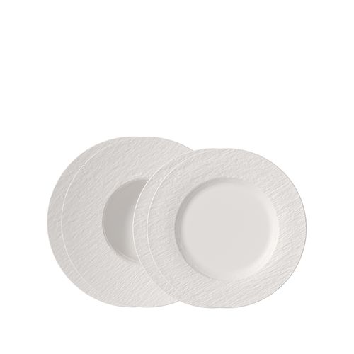 Geschirr-Set VILLEROY & BOCH "Manufacture Rock Tafelset", weiß, 4, Porzellan, Geschirr-Sets, Geschirr-Set, Premium Porzellan