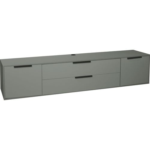 Lowboard MÄUSBACHER "Bonnie", grün (pine grün matt lack), B:216cm H:47cm T:45cm, Sideboards, Lowboard, Modernes Lowboard