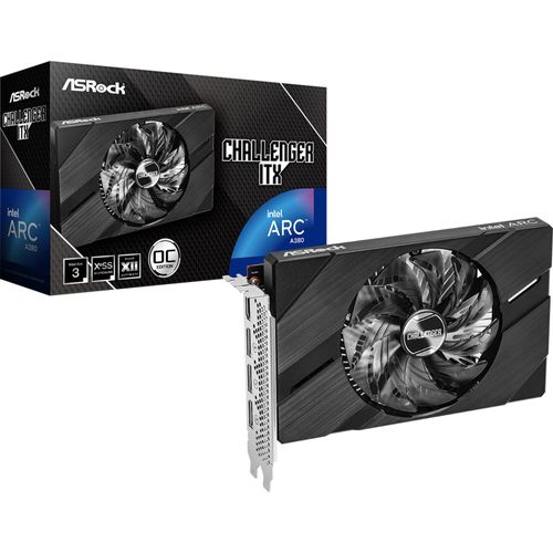 Asrock Challenger Intel Arc A380 ITX 6GB OC, Arc A380, 6 GB, GDDR6, 96 Bit, 7680 x 4320 Pixel, PCI Express x8 4.0