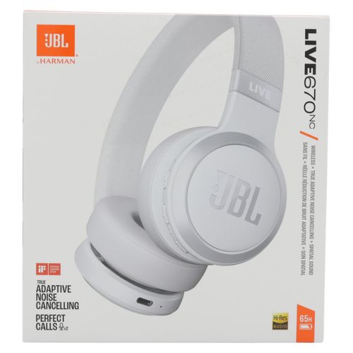 JBL Live 670 NC - Bluetooth On-Ear-Kopfhörer mit Noise-Cancelling Weiß