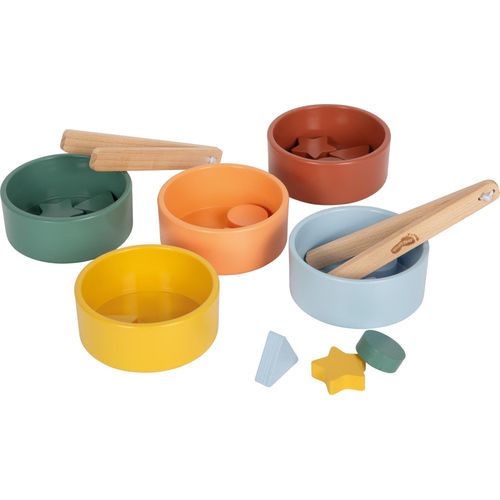 Steckspielzeug SMALL FOOT "Sortierspiel Montessori mit Zange", bunt, Steckspielzeug, Baby, Holz