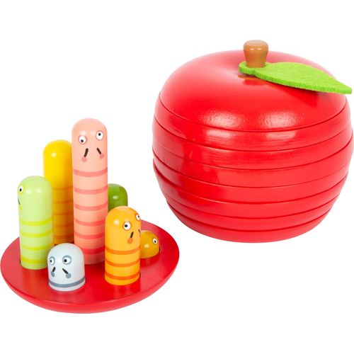 Steckspielzeug SMALL FOOT "Logisteck Apfel", bunt, Steckspielzeug, Baby, Holz, Stoff