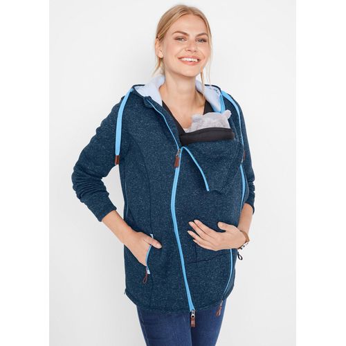bonprix 2-in-1 Umstands- und Tragejacke aus Strickfleece, blau, Gr.36/38 (S), Weiche Tragejacke aus Strickfleece, aus Fleece
