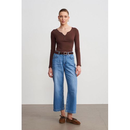 Hoge Taille Wijde Leggen Jeans