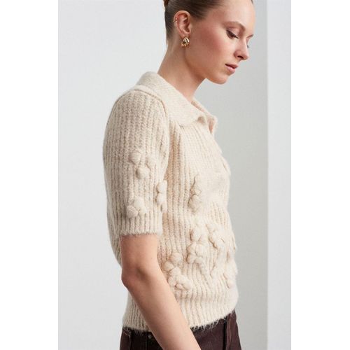 Gecapitonneerde Ribbels Polo-colberttrui