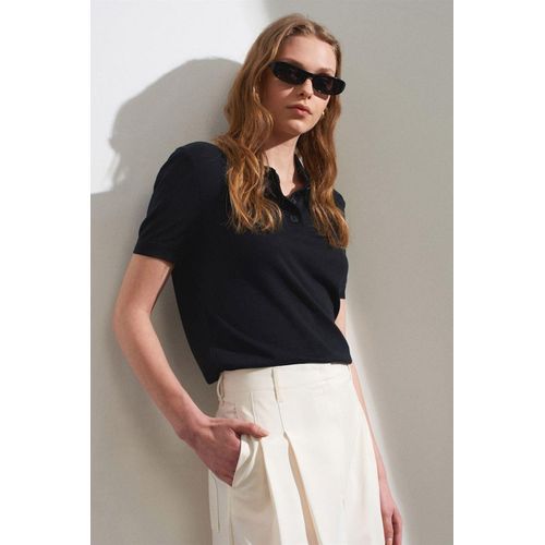 Dames Polo Kraag Knopfblouse