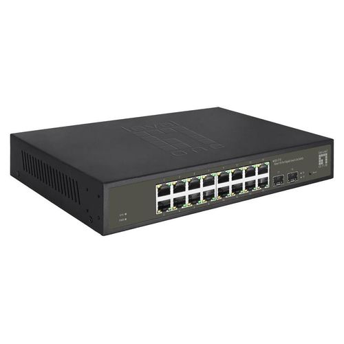 LevelOne Hilbert 18-Port Gigabit Smart Lite Switch, 16 x Gigabit RJ45, 2 x Gigabit SFP, Managed, L2, Gigabit Ethernet (10/100/1000), Rack-Einbau