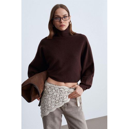 Damen Übergrößen Kürzerer Rollkragenpullover