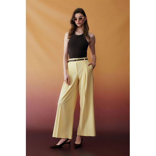 Vrouwen Gecombineerde Wijde-Pijpen Crepe Broek