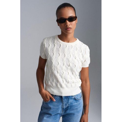 Strukturiertes Ripp-Crop-Top
