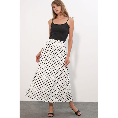 Hoge taille polkadot maxi rok