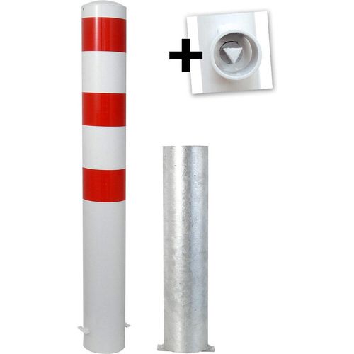 Schake Stahlrohrpoller herausnehmbar aus Stahlrohr verzinkt Ø193x3,6mm mit Dreikantverschluss 1500mm Gesamtlänge