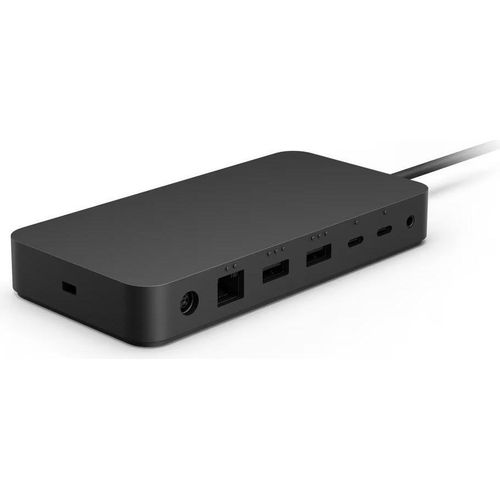 Microsoft Surface Thunderbolt 4 Dock, Thunderbolt 4, 3.5mm, RJ-45, Thunderbolt 4, USB 3.2 Gen 2 (3.1 Gen 2) Type-A, USB Typ-C, Kensington, Schwarz, 165 W, Rundkabel