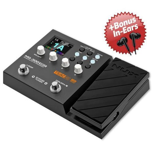 NUX Multi-Effektgerät MG-300 MKII für E-Gitarre + Bonus In-Ear Kopfhörer