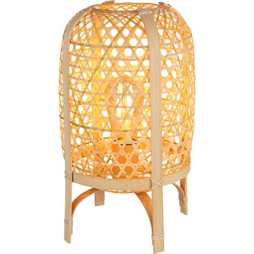 GLOBO LIGHTING Tischleuchte "CAIRO", naturfarben, 1 Stk., Leuchten, Tischlampe/Bambus/naturfarben/Wohnzimmer/Schlafzimmer/Flur, Tischleuchte